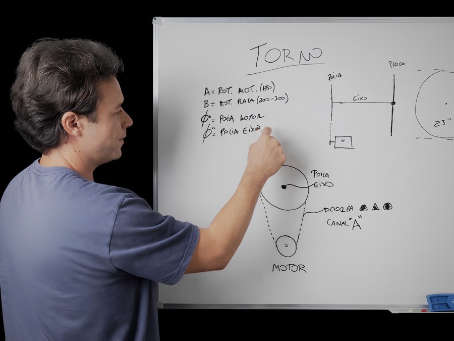 Bruno Schell ensinando em aula sobre torno e reforma de pratos